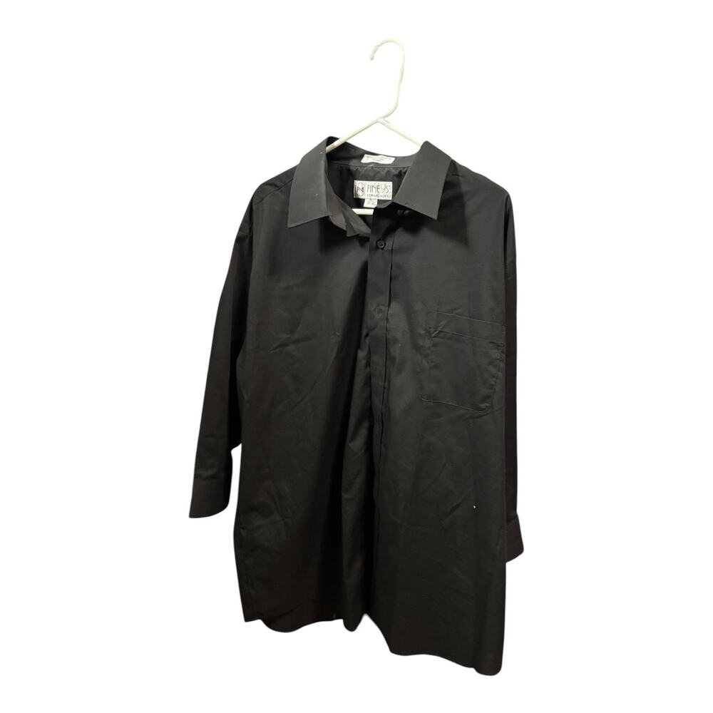Fine 9's Formal Wear Black Men's Button Down Shirt Size XL 30-31